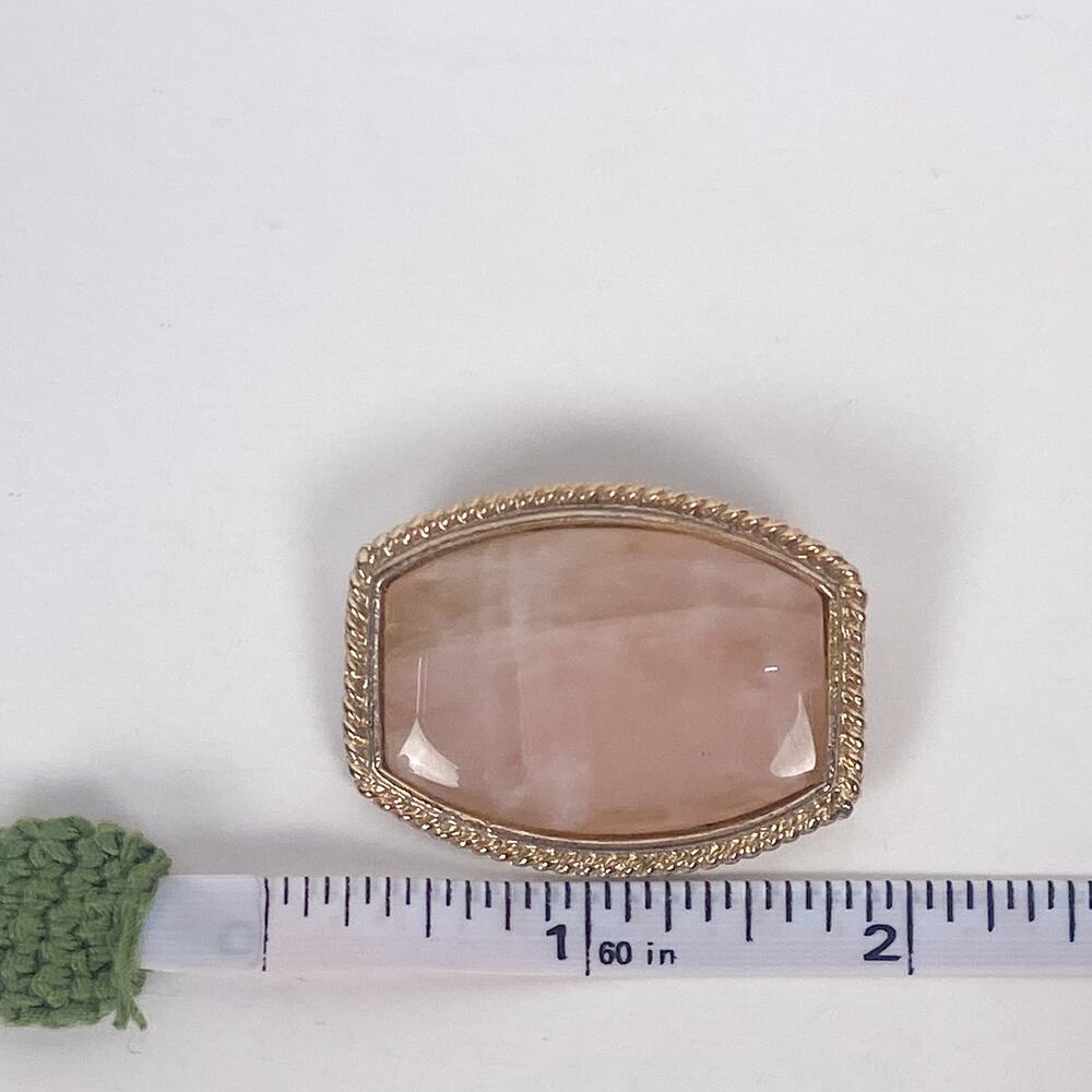 Pink Gemstone Gold Tone Brooch - Picture 5 of 5